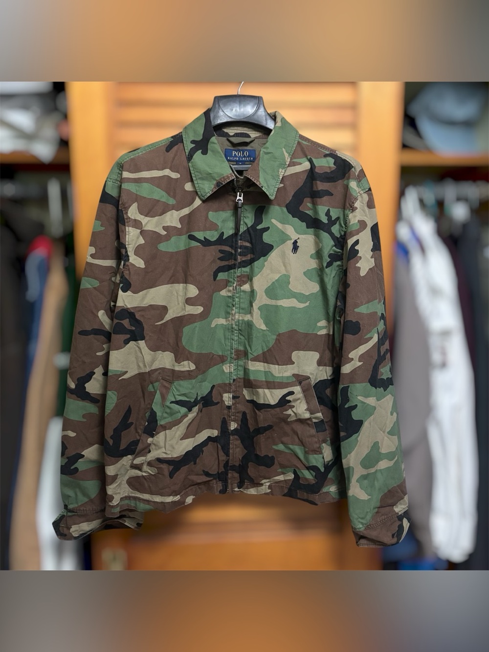 Polo Ralph Lauren Harrington Bomber Jacket Canvas Full Zip Camo Green Men’s XL